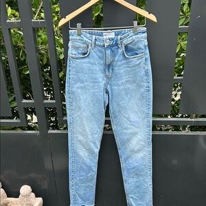 Zara Blue Straight Leg Jeans Timeless Style